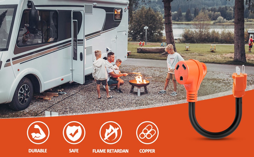 SnowyFox RV 15Amp 至 50Amp 适配器 – 15Male